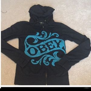 Obey zip up hoodie XS -S